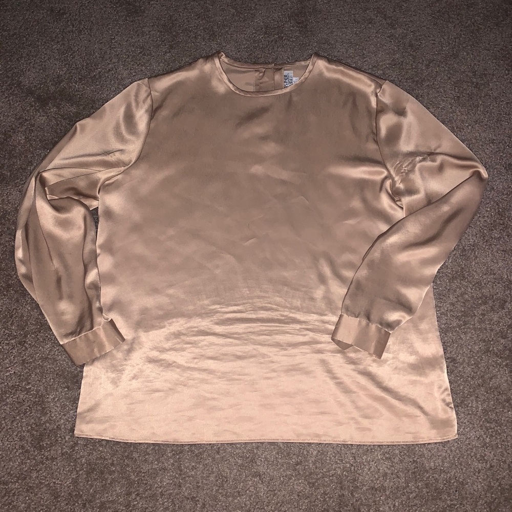 Tan Silk Blouse
